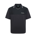 Malbon men's Casual Letter Print Golf Polo in Navy Blue, front view