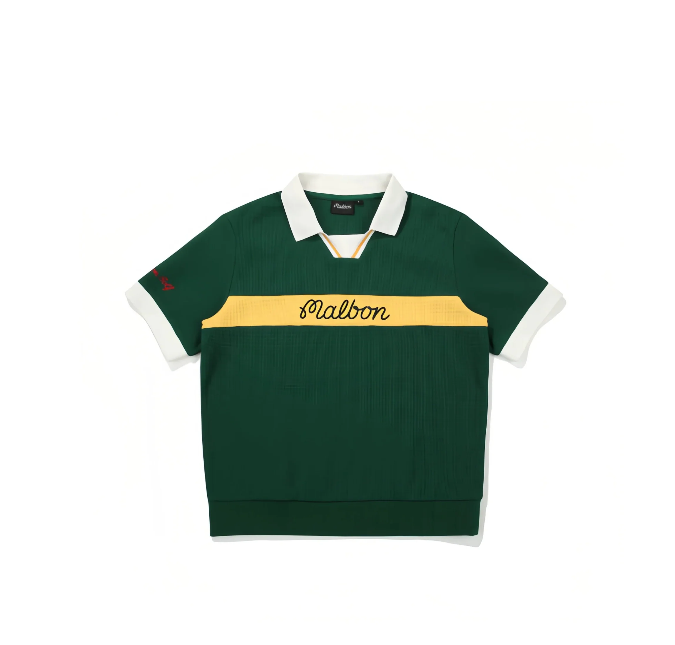 Malbon Men Golf Polo Shirt Breathable Casual Sport Tee Green front view