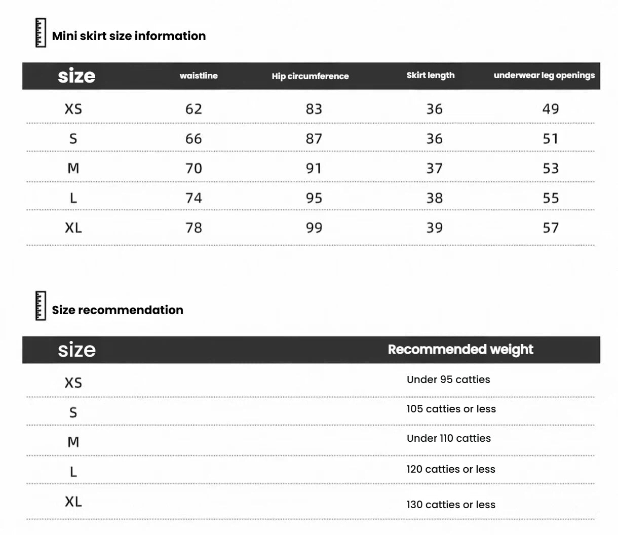 Women’s Quick-Dry Stretch Golf Tennis Shirt Skirt Set size chart