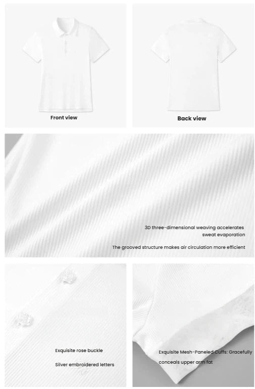 NowRose White polo and skirt design details