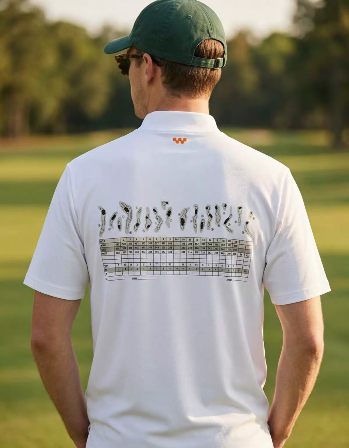 Devereux Golf Men’s Summer Mock Neck Scorecard Print Golf Shirt