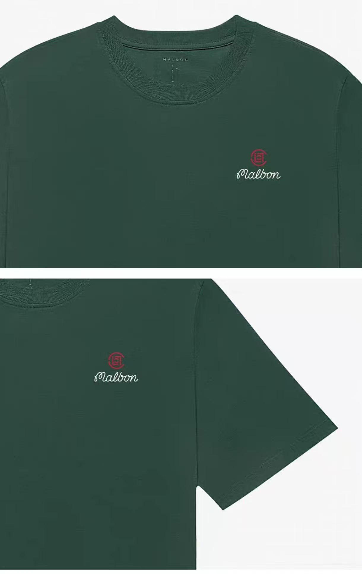 Malbon メンズ グリーン ゴルフグラフィックTシャツ 前面