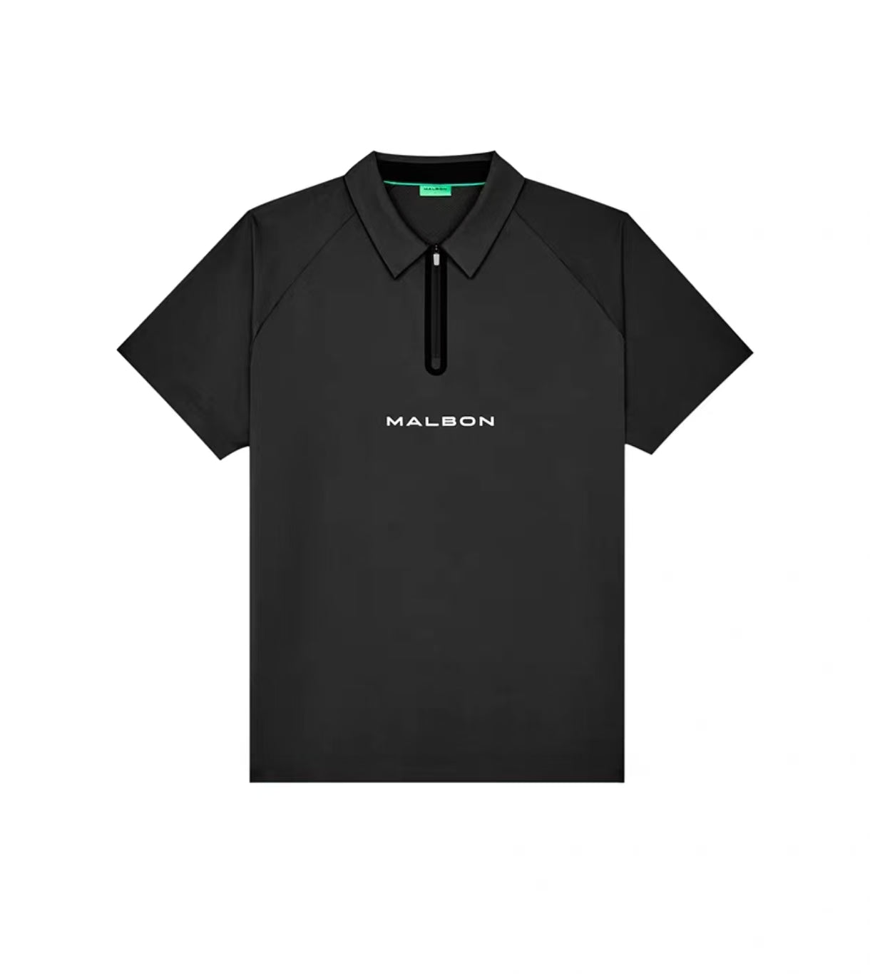 Malbon Golf クォータージップ ゴルフポロシャツ（ブラック） 正面