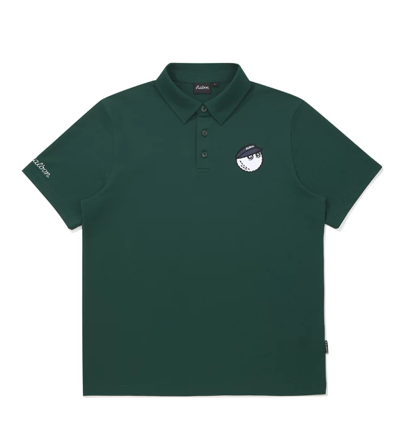 Malbon Golf メンズ 通気性 ポロシャツ（グリーン） 正面