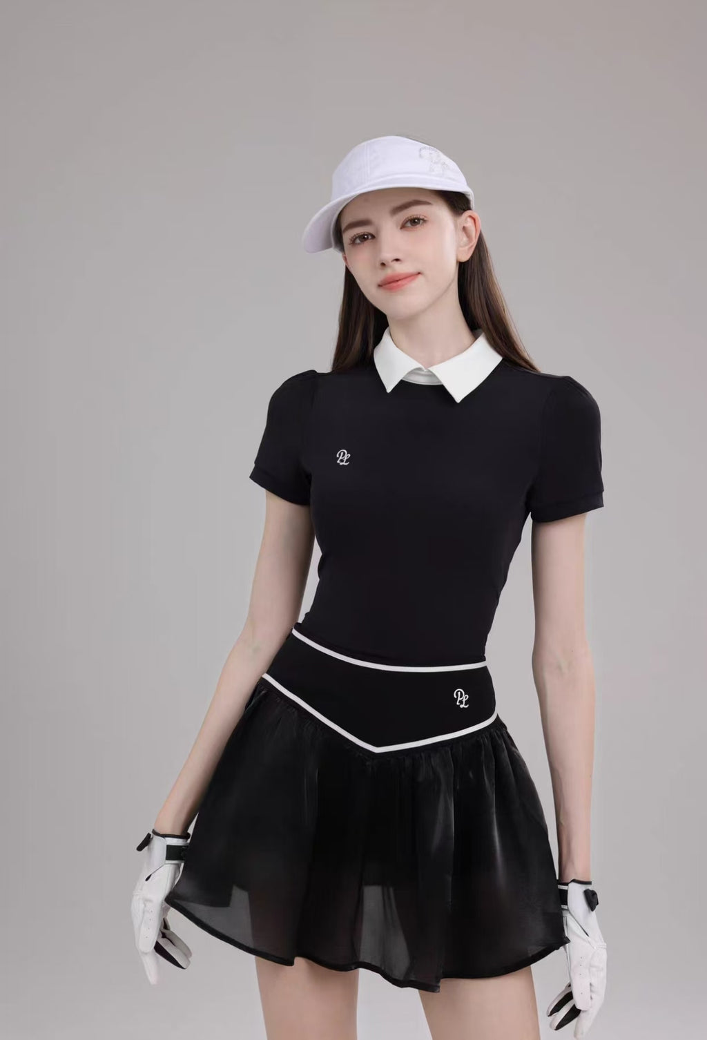 Women’s Breathable Quick-Dry Golf Tennis Shirt Skirt Set - product view