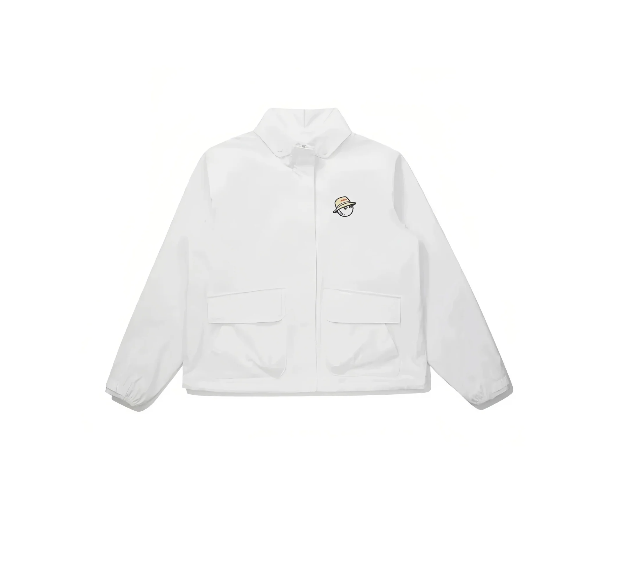 Malbon Women Golf Windbreaker Jacket Zip Hooded 2026 White front view