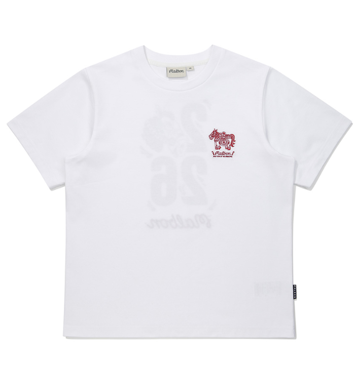 Malbon ユニセックス ロゴ グラフィックゴルフTシャツ ホワイト 商品画像