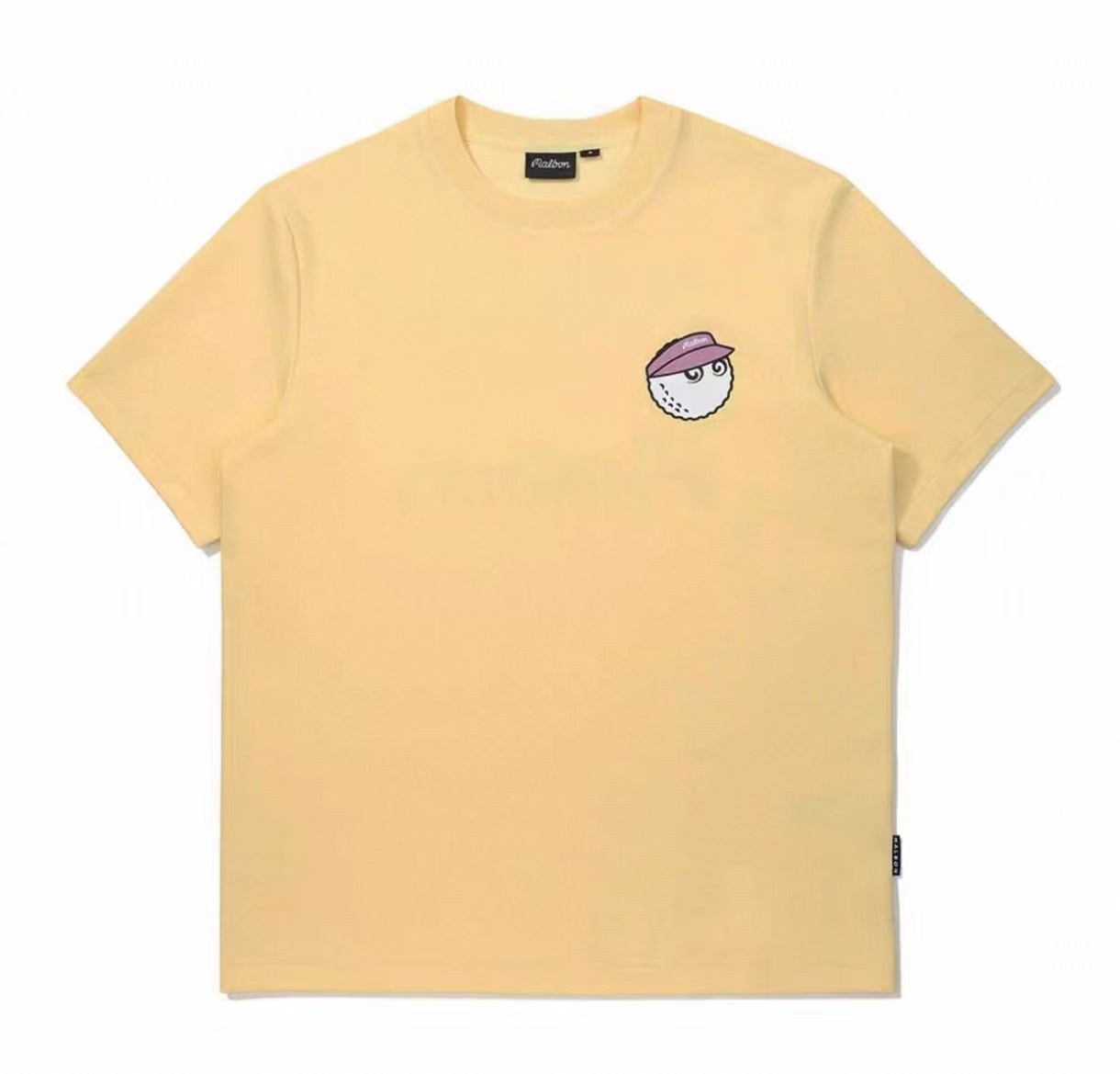 Malbon Golf ユニセックス カジュアル アスレチック グラフィック Tシャツ（イエロー） 正面