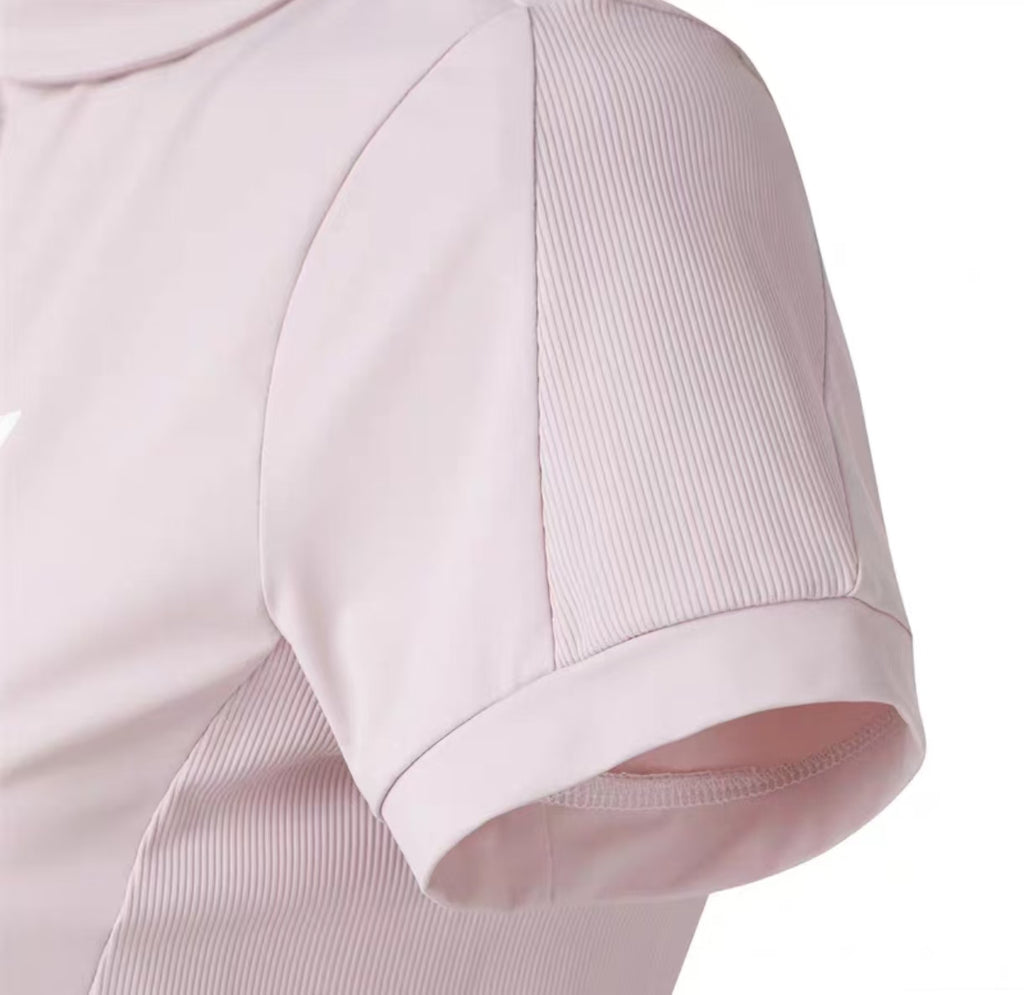 Women’s 2026 Spring Summer Premium Slim Golf Polo Shirt in Pink - product view