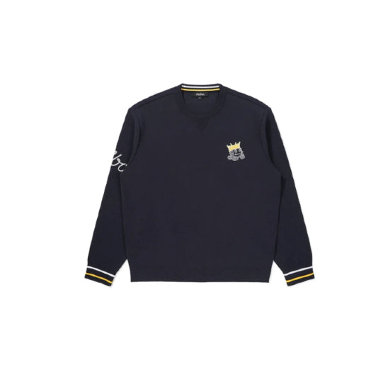 Malbon Men Golf Knit Sweater Crew Neck Embroidered Casual 2025 Autumn Winter front view