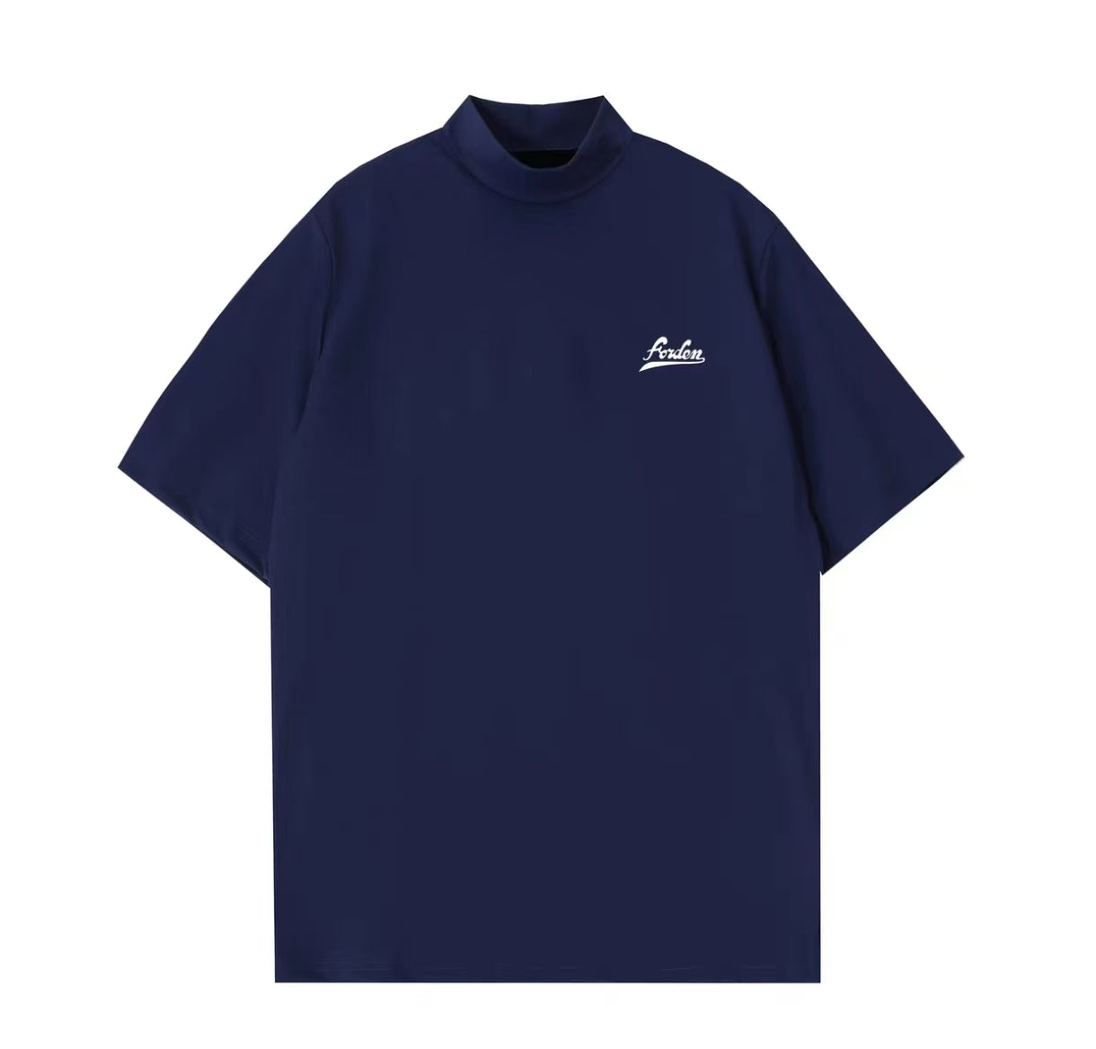 Forden Golf メンズ 冷感 速乾 グラフィック モックネック ゴルフトップス ネイビー 商品正面