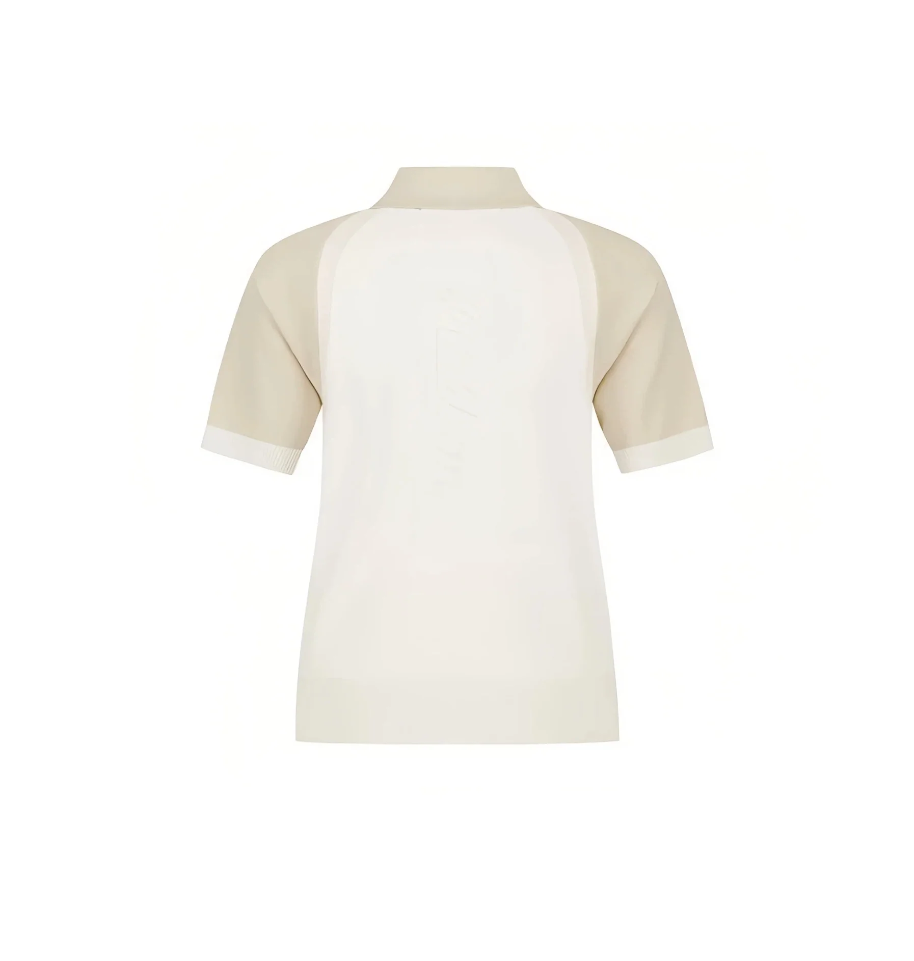 Malbon Women Golf Polo Shirt Colorblock Knit Tee 2026 Beige back view