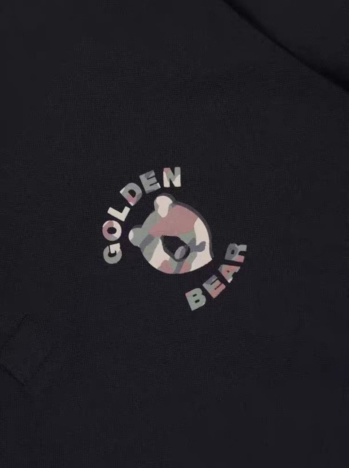 Golden Bear ユニセックス グラフィック カラー付き ゴルフポロ ブラック 胸のディテール