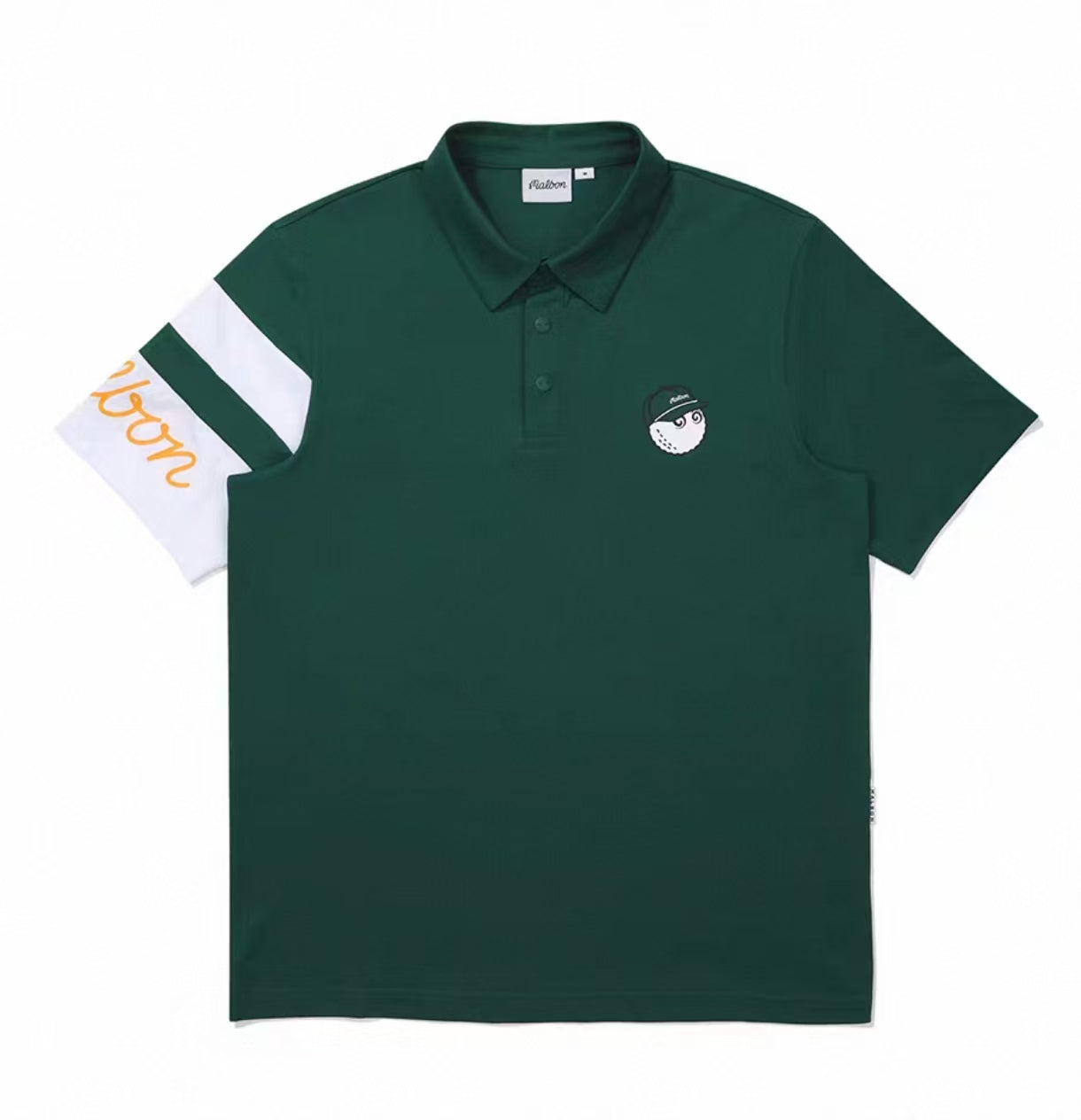 Malbon Golf メンズ 軽量 クーリング 速乾 ポロシャツ（グリーン） 正面