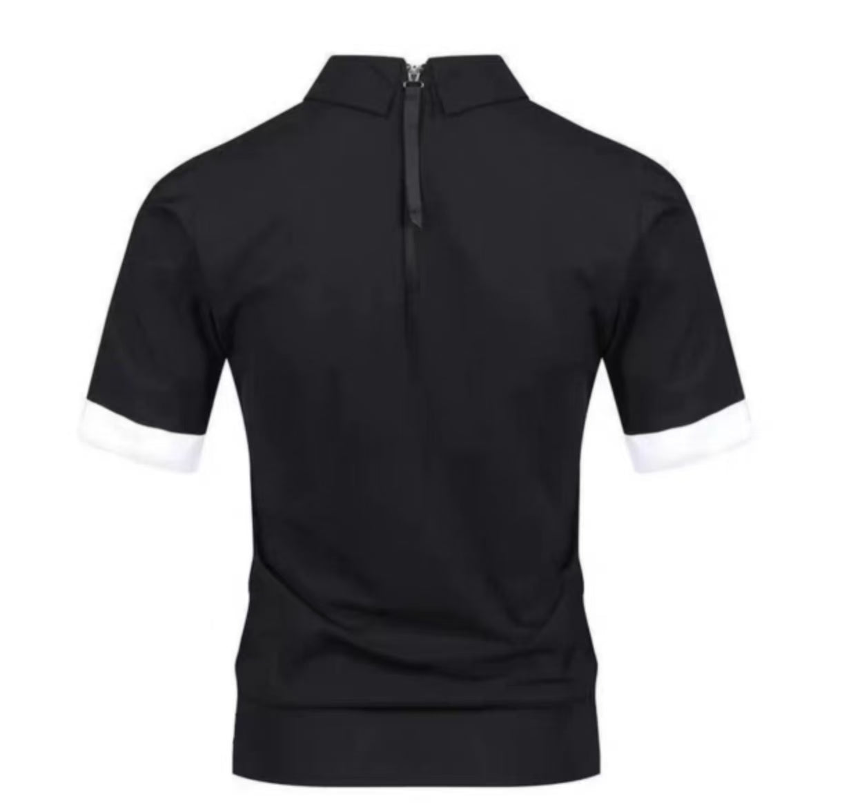 Golep レディース 速乾 ジップ スリム ゴルフシャツ（ブラック）の商品画像