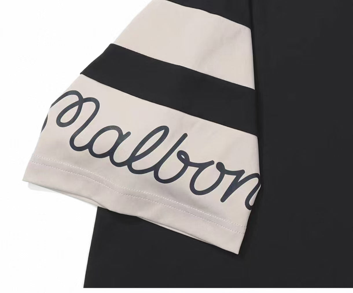 Malbon Golf メンズ 軽量 クーリング 速乾 ポロシャツ（ブラック） 正面