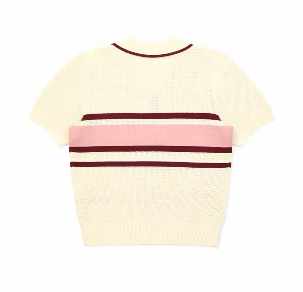 Malbon Women's Knit Golf Polo Beige women's knit golf polo detail view