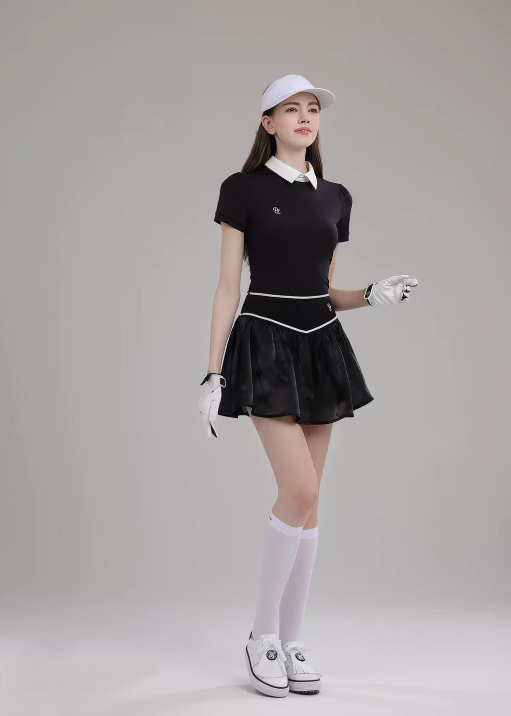 Women’s Breathable Quick-Dry Golf Tennis Shirt Skirt Set - product view