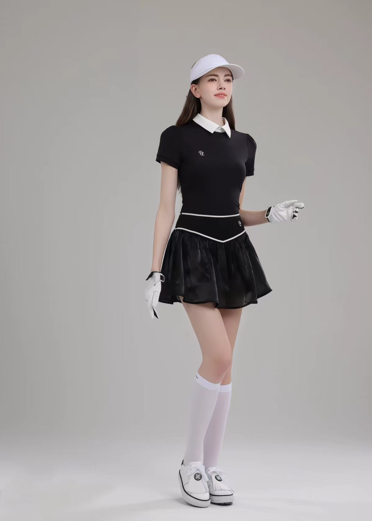 Women’s Breathable Quick-Dry Golf Tennis Shirt Skirt Set - product view