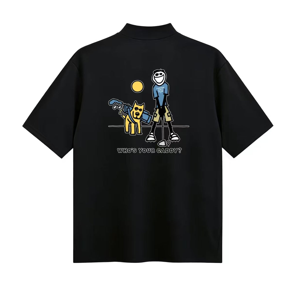 Forden Golf メンズ 接触冷感 速乾 モックネック ゴルフシャツ（ブラック）の商品画像
