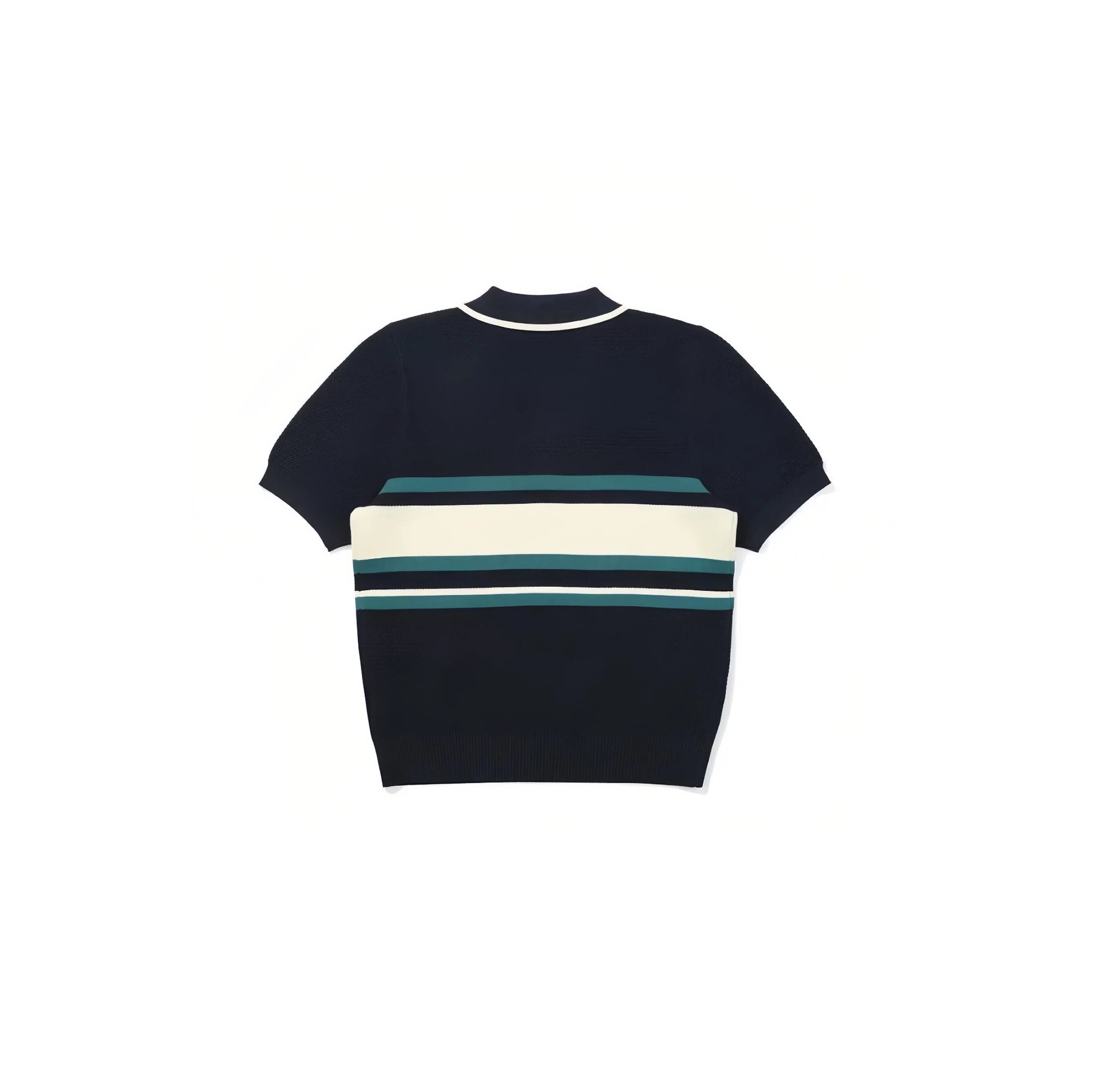 Malbon Women's Knit Golf Polo Navy Blue women's knit golf polo back view