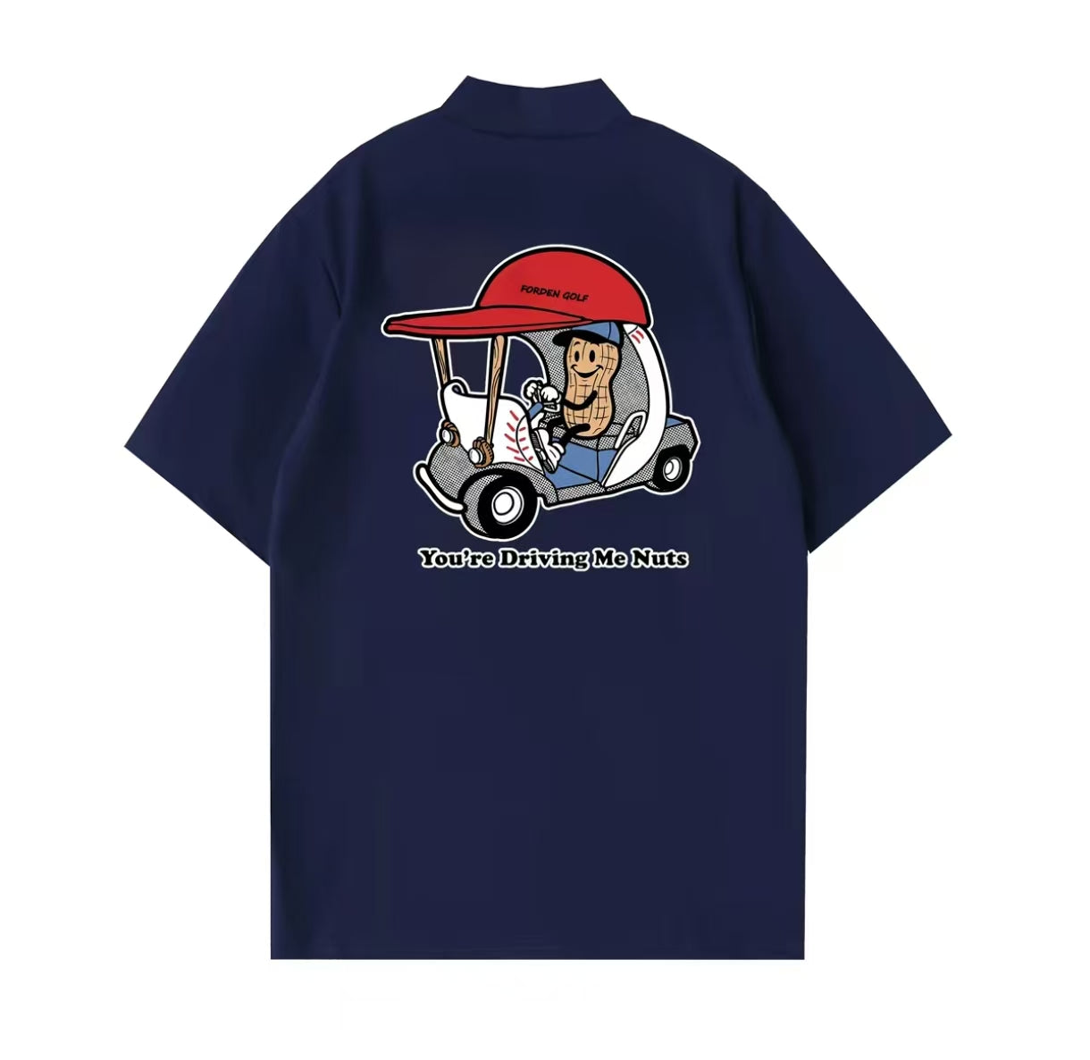 Forden Golf メンズ 接触冷感 速乾 グラフィック モックネックシャツ（ネイビー）の商品画像