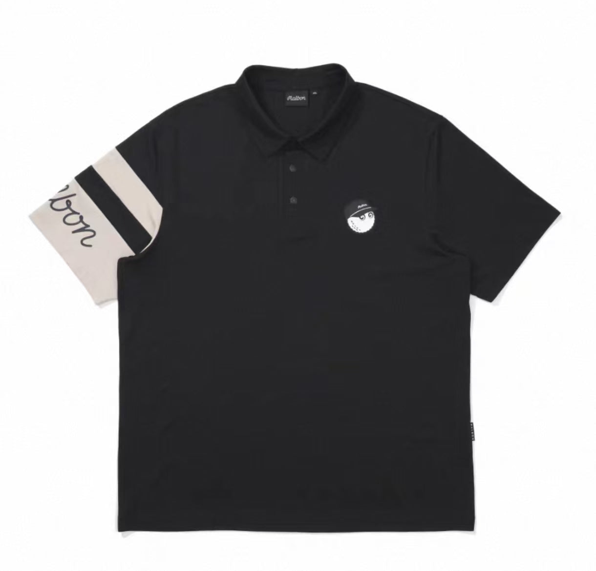 Malbon Golf メンズ 軽量 クーリング 速乾 ポロシャツ（ブラック） 正面