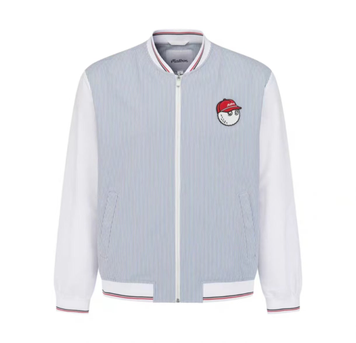 Malbon men Stripe colour-block golf jacket front view
