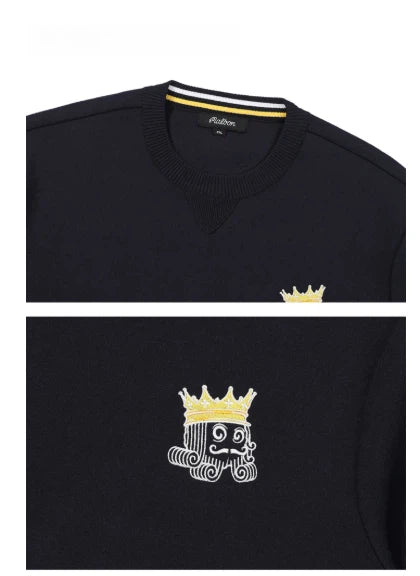 Malbon Men Golf Knit Sweater Crew Neck Embroidered Casual 2025 Autumn Winter collar and logo detail