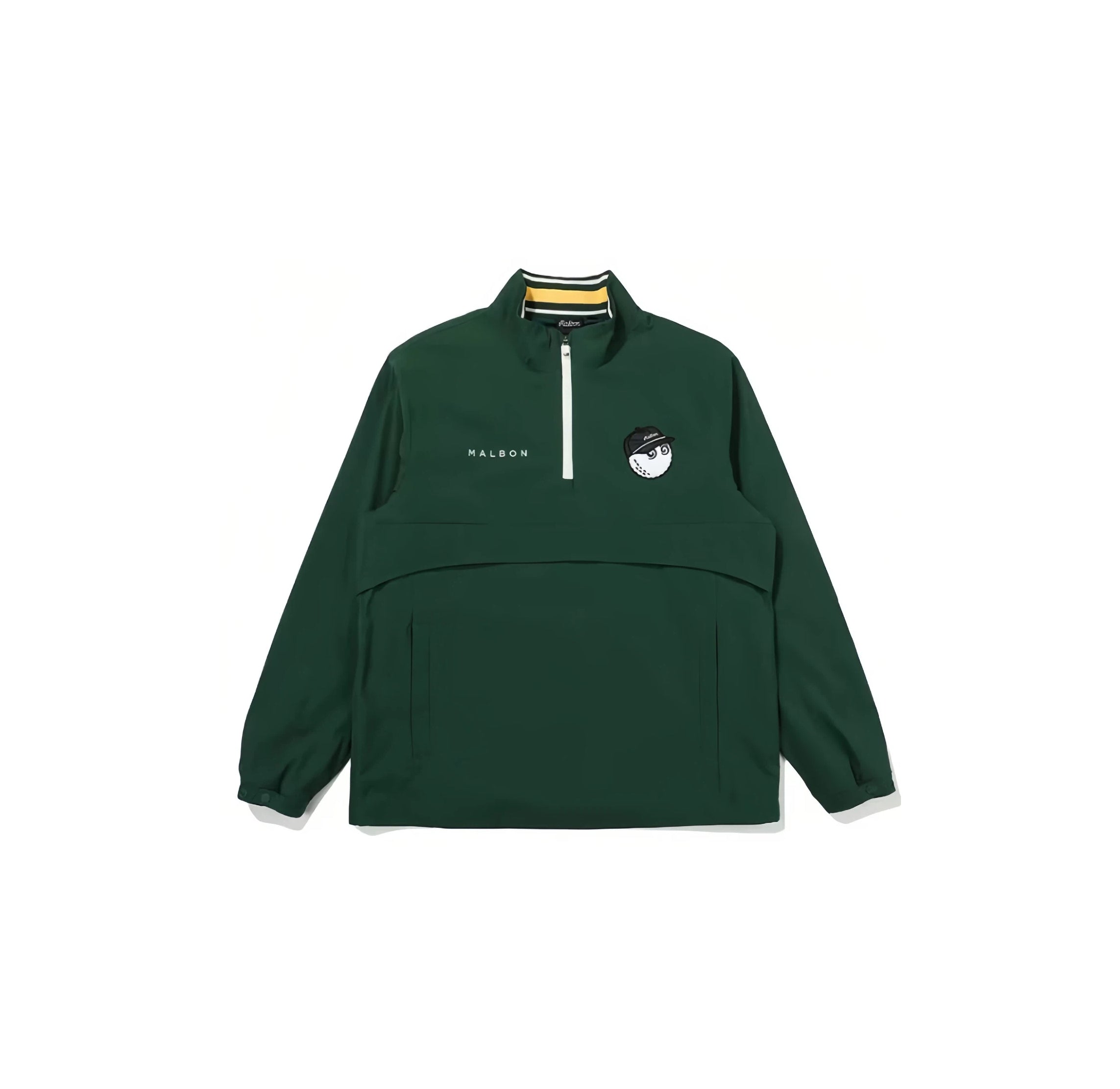 Malbon Men's Golf Jacket - Breathable Stretch Casual Outerwear Green front view