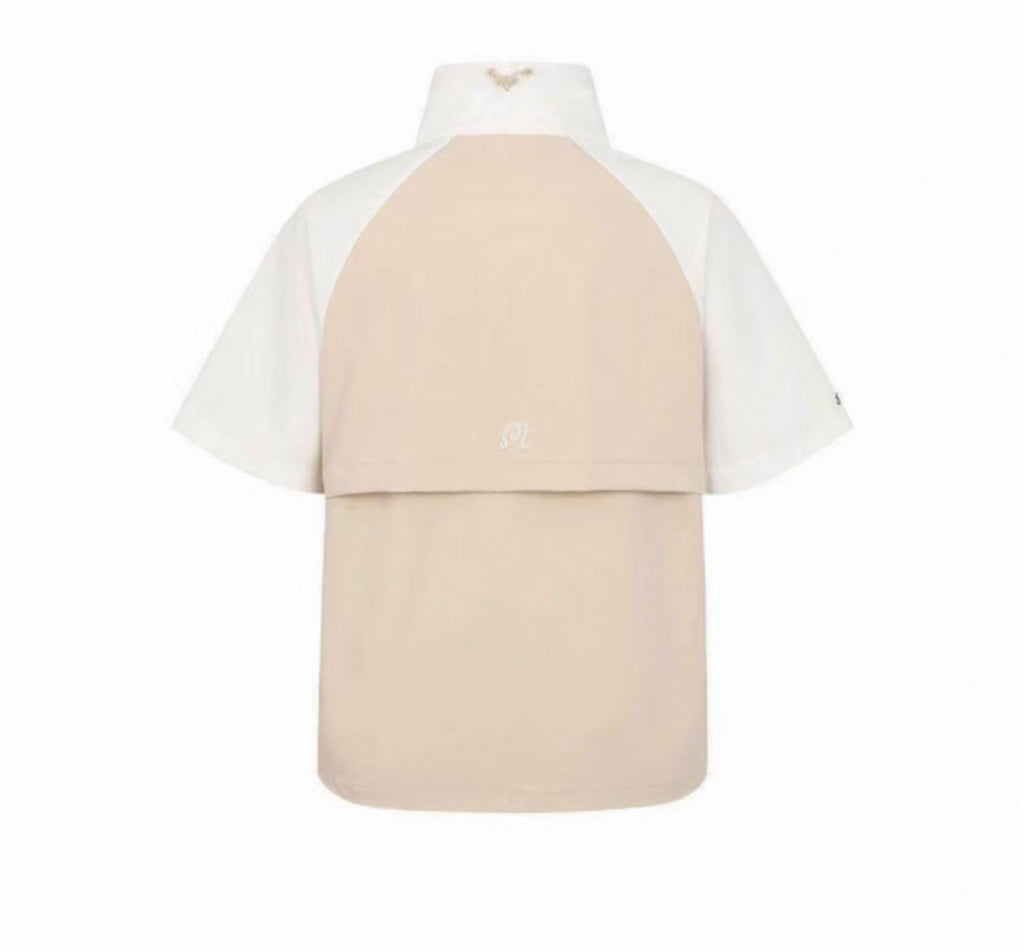 Malbon Golf Women’s Quick-Dry Stand 襟 スポーツトップ ホワイト 背面画像