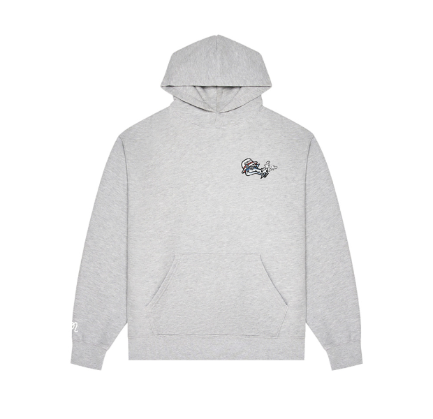 Malbon Unisex Dragon Graphic Heavyweight Golf Hoodie Grey front view