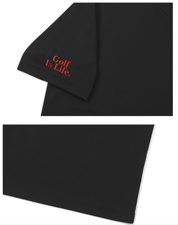 Malbon black T-shirt sleeve and hem detail