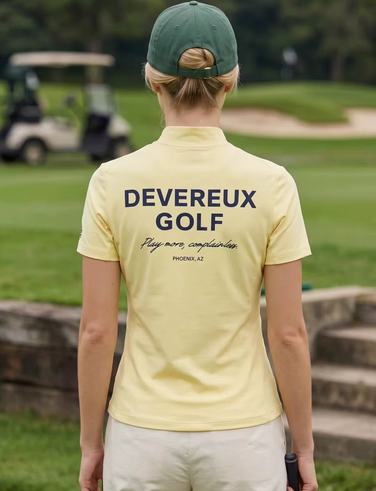 Devereux Golf Women’s American Mock Neck Back Letter Print Golf Shirt