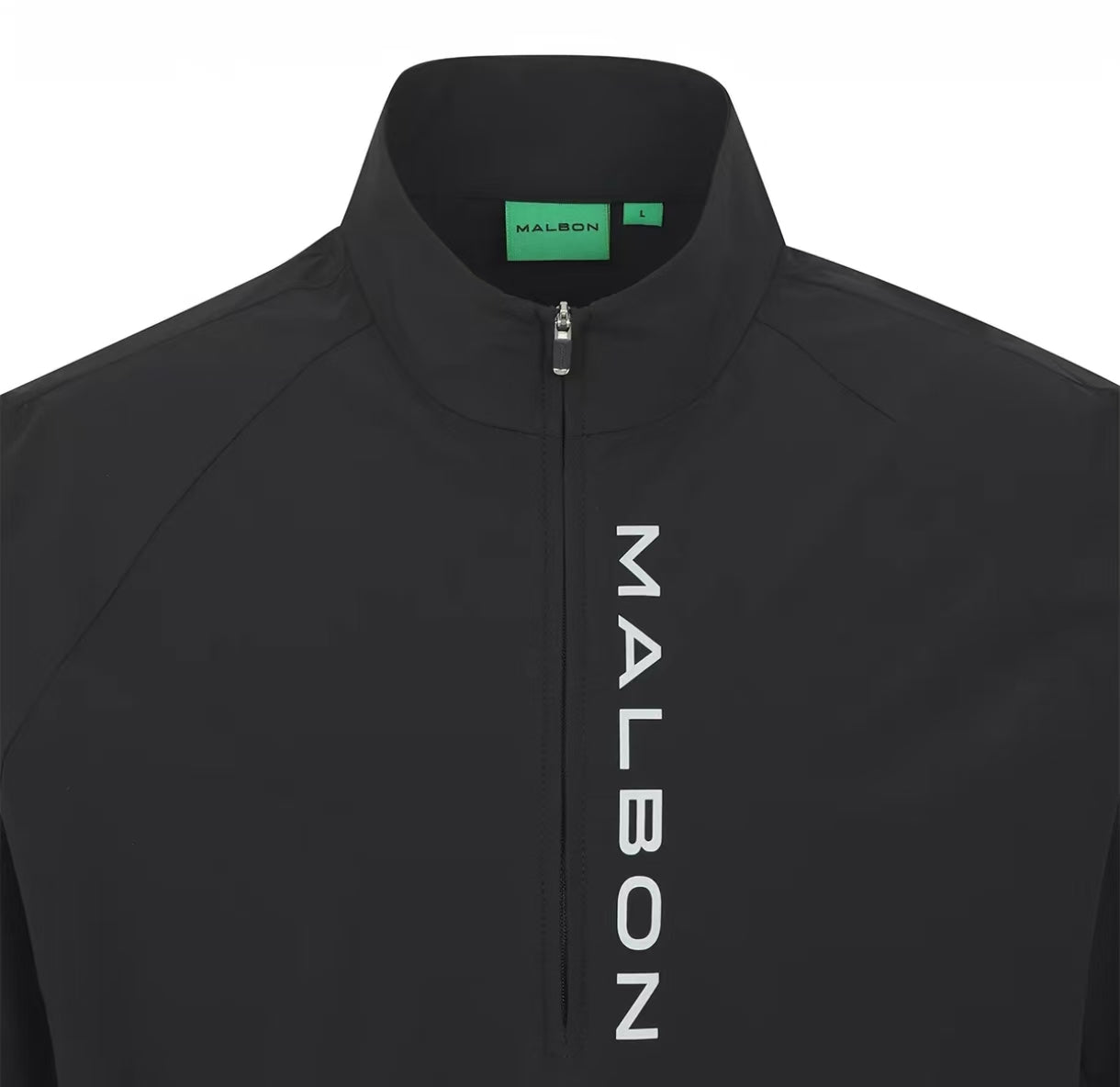 Malbon men Black short-sleeve half-zip golf jacket fabric detail
