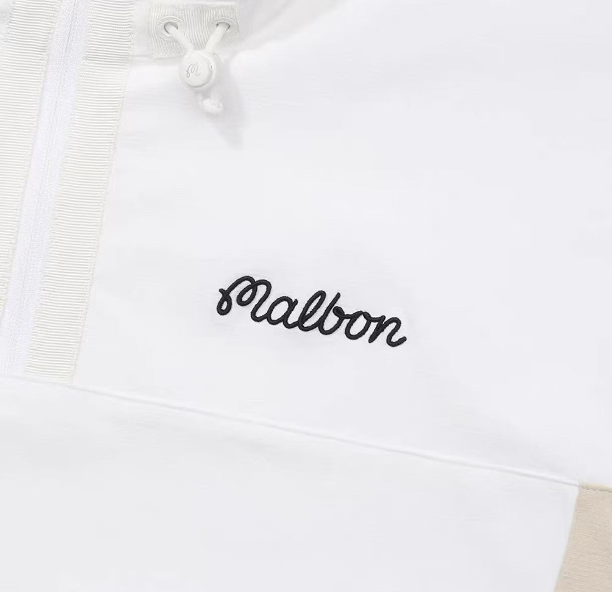 Malbon hooded windproof golf jacket pocket logo detail