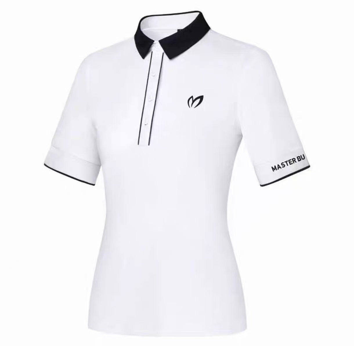 Women’s Spring Summer Breathable Quick-Dry Slim Golf Polo Shirt in White - product view