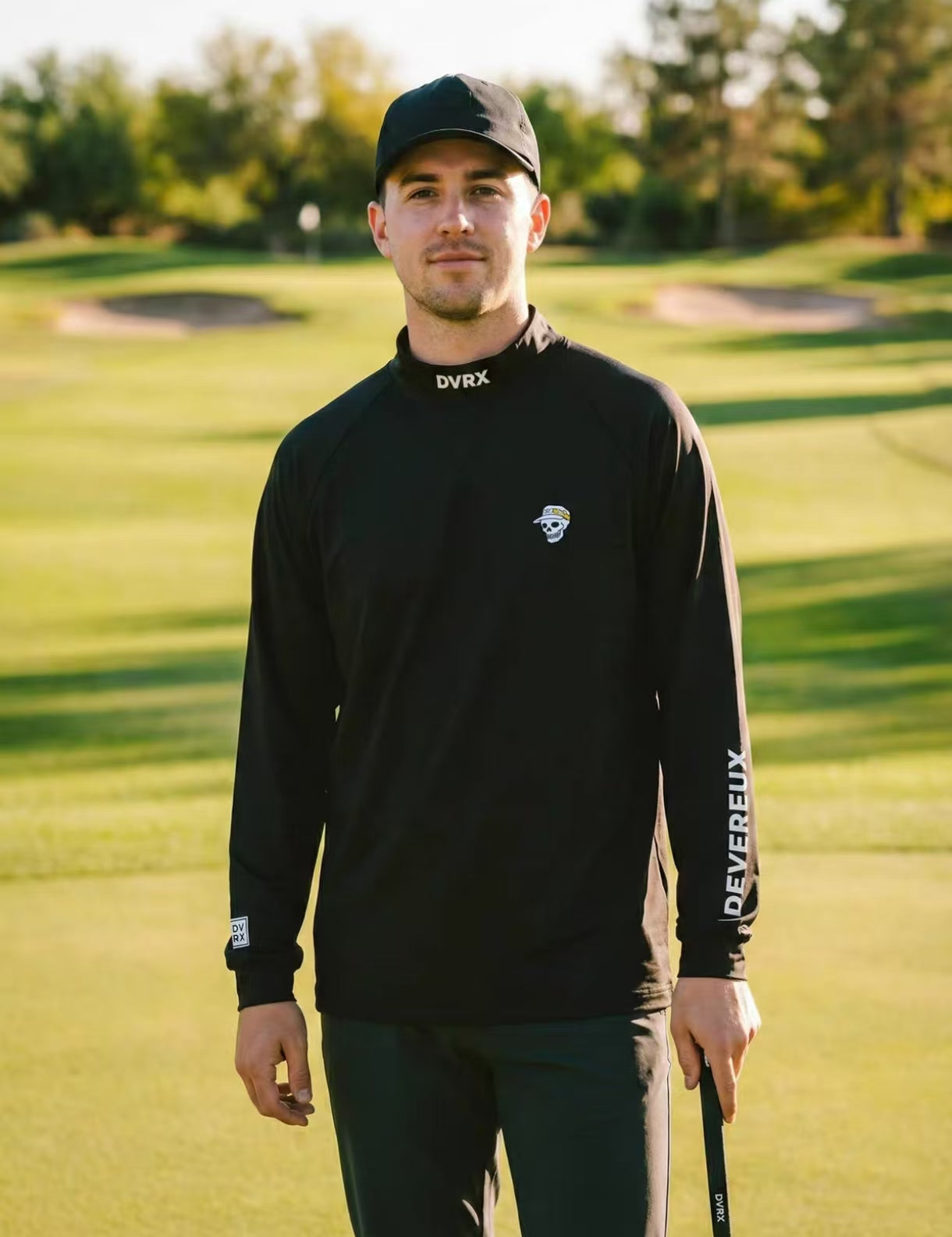 Devereux Golf Men’s Vintage Mock Neck Back Graphic Sweatshirt