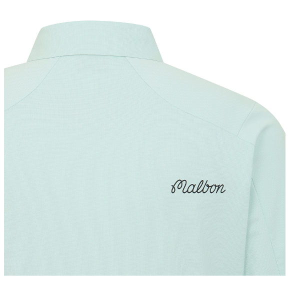 Malbon メンズ ベージュ ゴルフポロシャツ ロゴのディテール