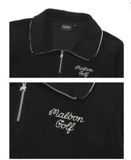 Malbon women's half-zip golf sweatshirt jacket in Black - image 3