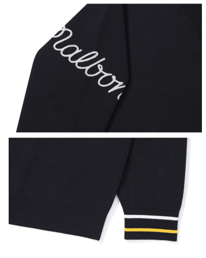 Malbon Men Golf Knit Sweater Crew Neck Embroidered Casual 2025 Autumn Winter fabric and trim detail