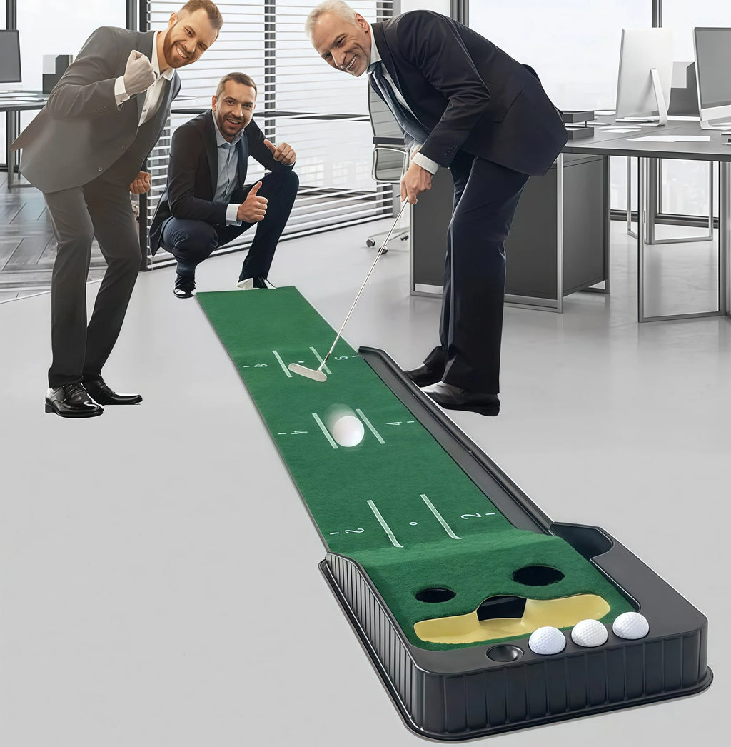 HOW TRUE ゴルフ パッティング トレーナー マット 自動ボール リターン