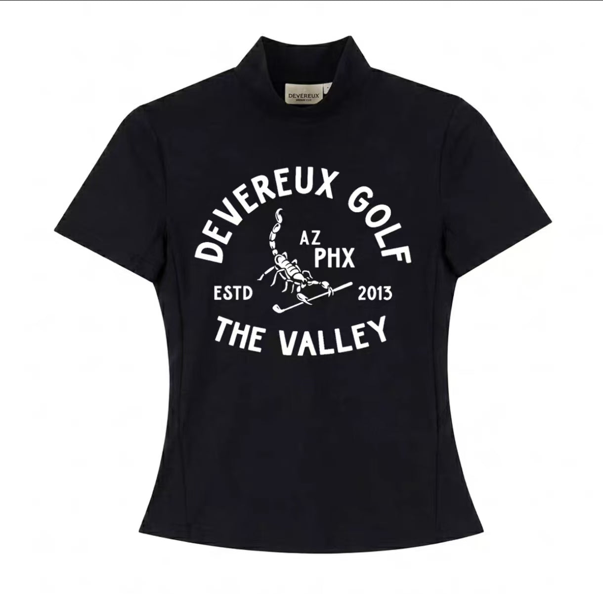 Devereux Golf レディース 軽量 速乾 モックネック ゴルフシャツ（ブラック）の商品画像