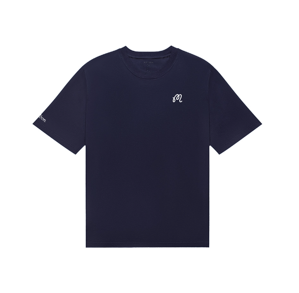 Malbon ユニセックス ネイビー ゴルフグラフィックTシャツ 前面