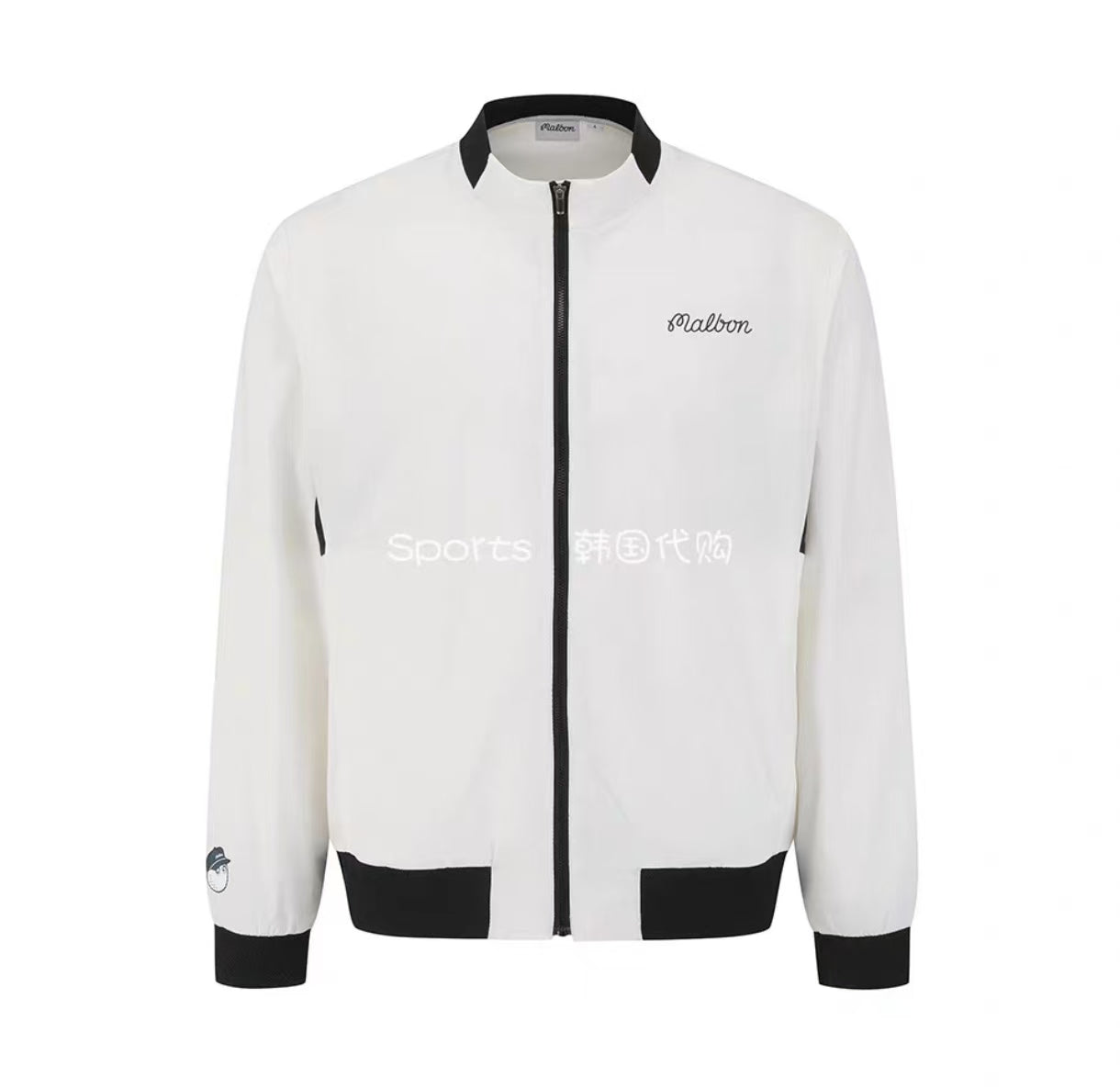 Malbon men White lightweight golf jacket front view