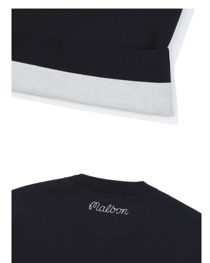Malbon Men Golf Knit Sweater Crew Neck Embroidered Casual 2025 Autumn Winter logo and trim detail