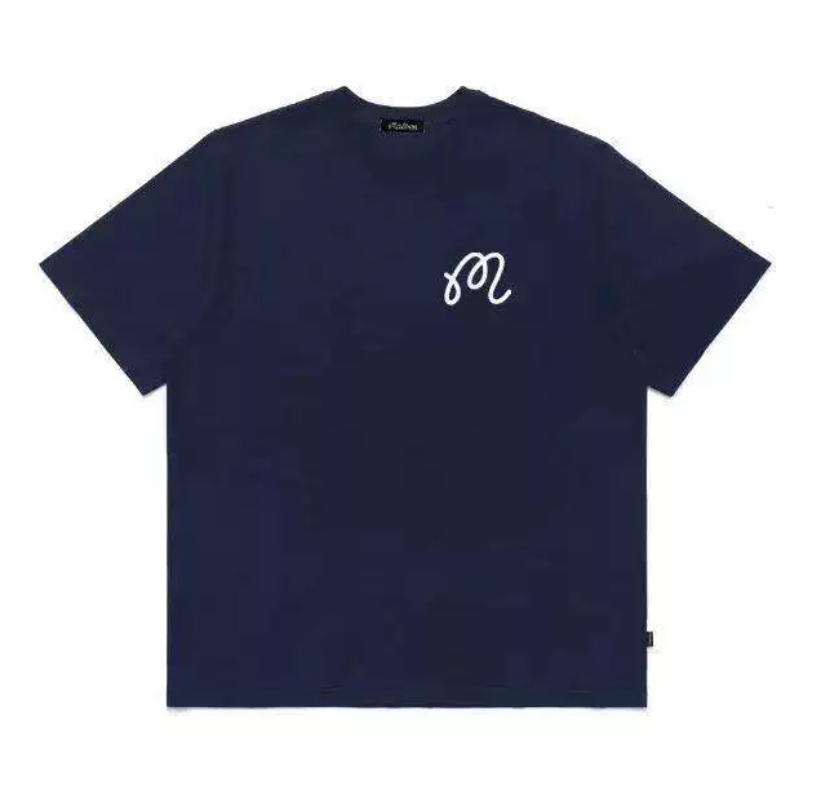 Malbon Golf ユニセックス 通気性 カジュアル アスレチック Tシャツ（ネイビーブルー） 正面