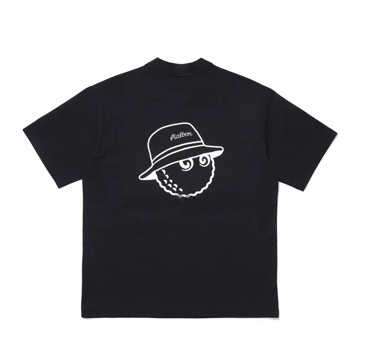 Malbon Golf メンズ リラックスフィット コットン クルーネック Tシャツ（ブラック） 背面