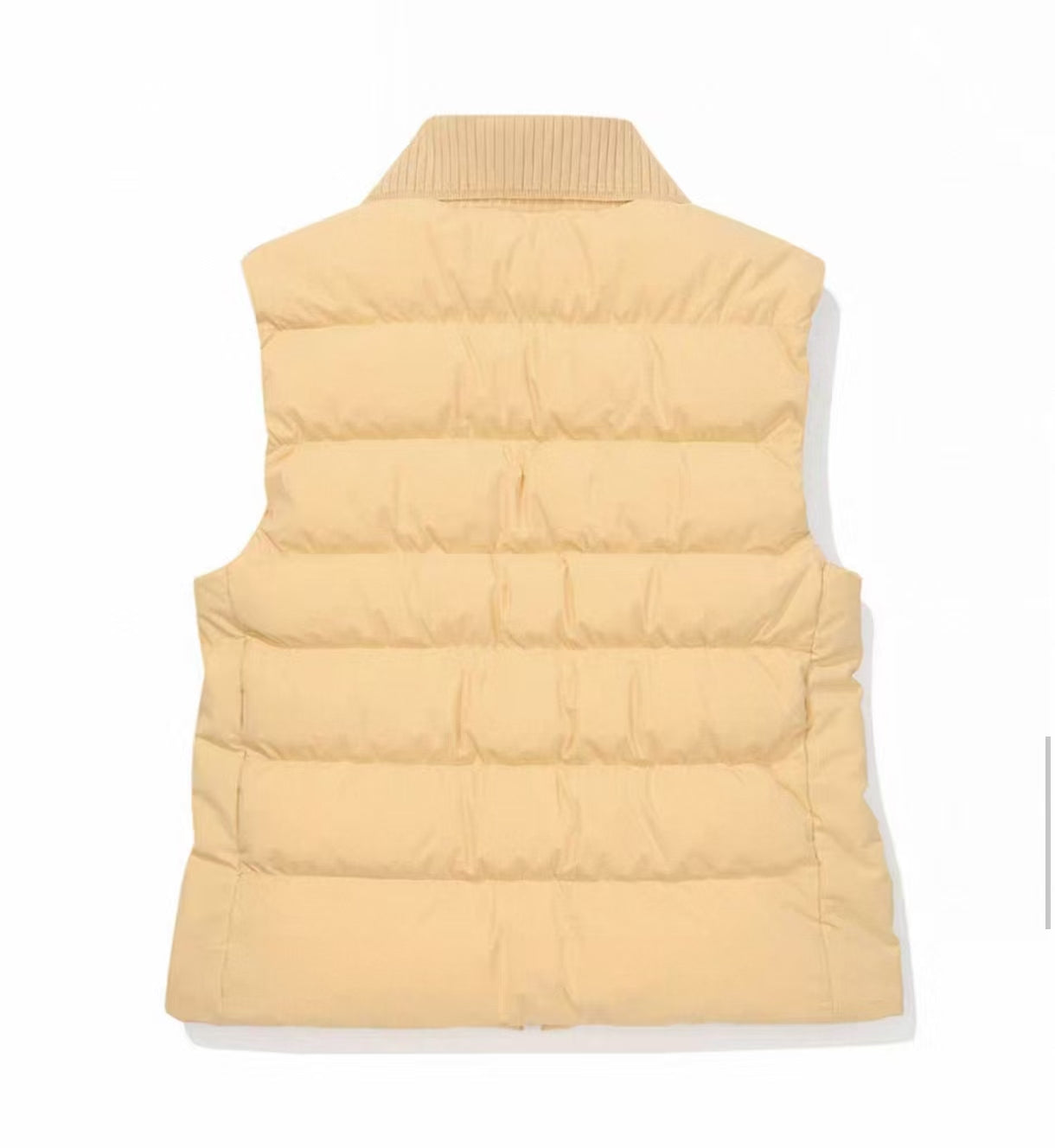 Malbon Golf Women’s Knit Collar Insulated Down Vest yellow back view