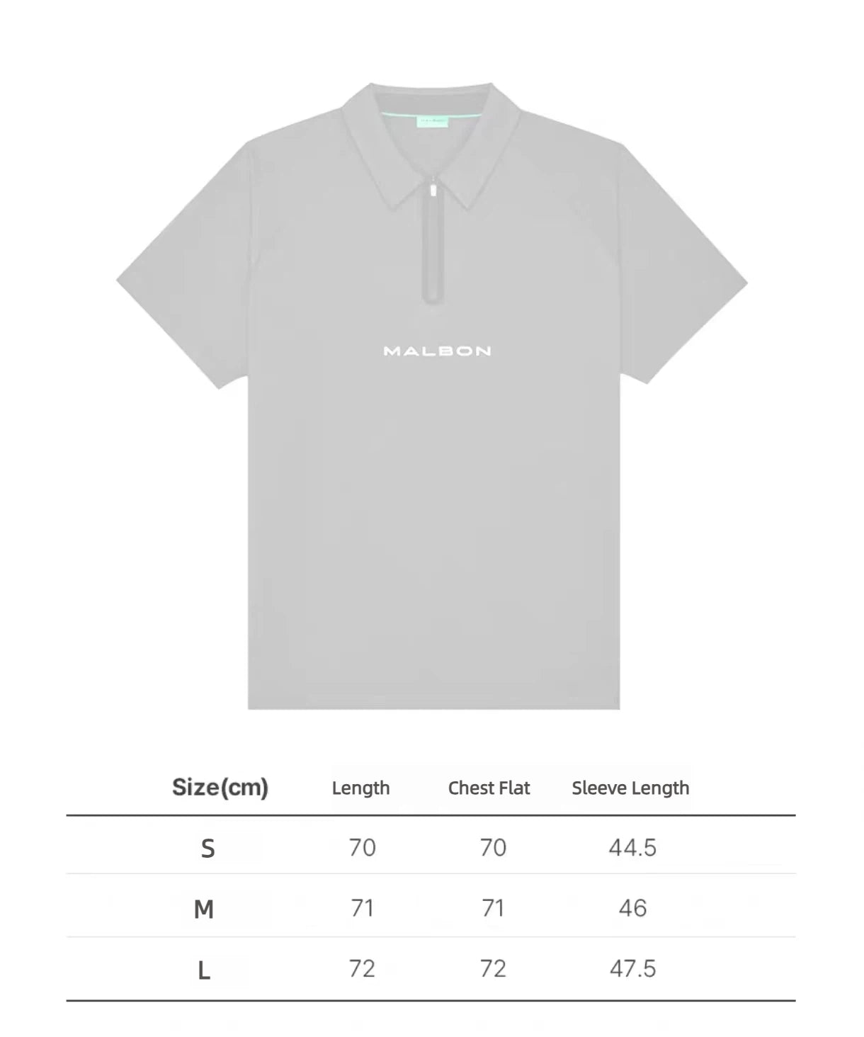 Malbon Golf クォータージップ ゴルフポロシャツ（ブラック） サイズ表